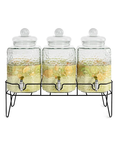 Jay Imports Hamburg Triple Dispenser with Stand, Set of 3