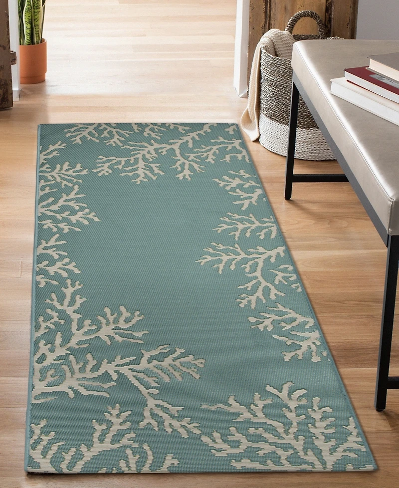 Liora Manne' Esencia Coral Edge 1'11"x4'11" Runner Area Rug