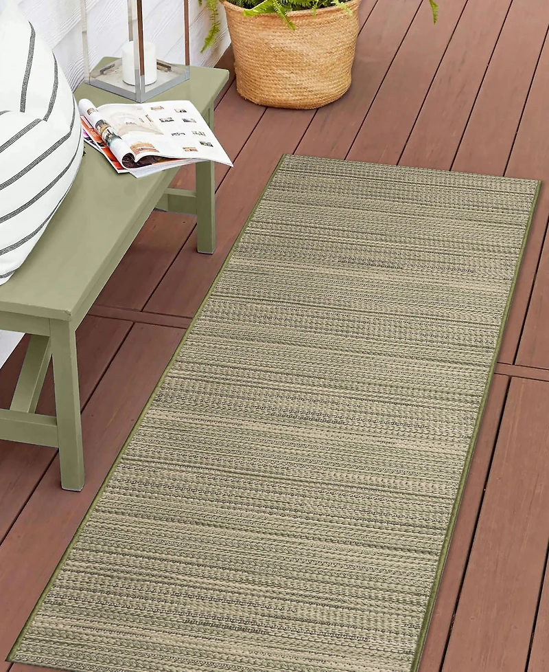 Liora Manne' Miranda Tweed Stripe 1'11"x4'11" Runner Area Rug