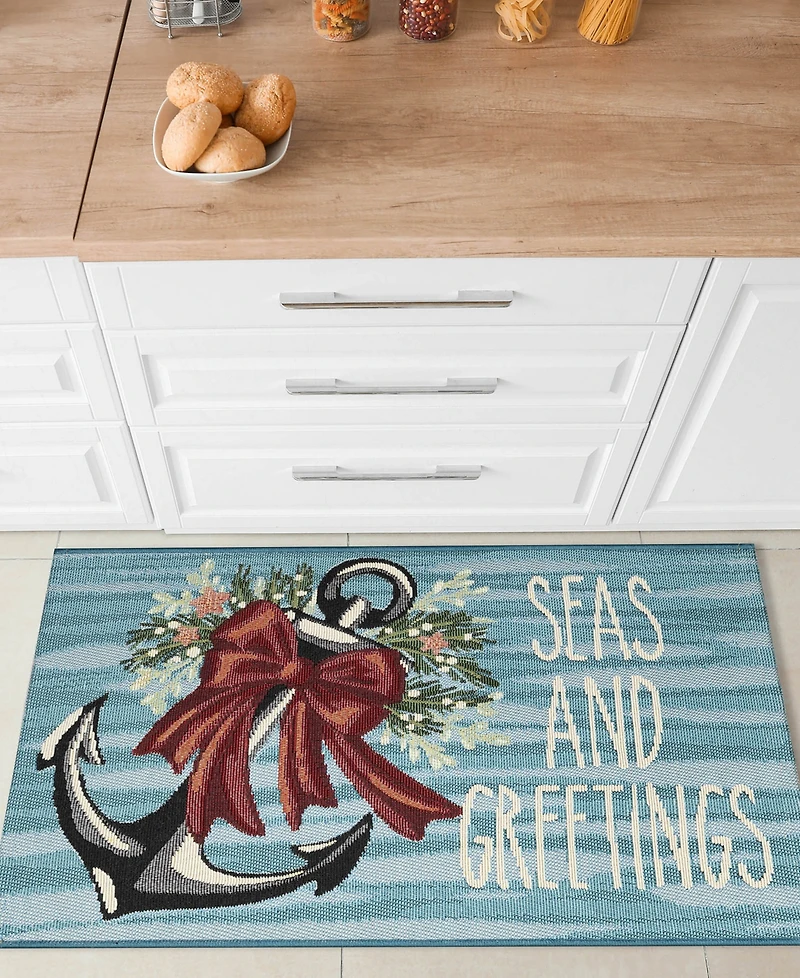 Liora Manne' Esencia Seas and Greetings 2'x2'10" Area Rug