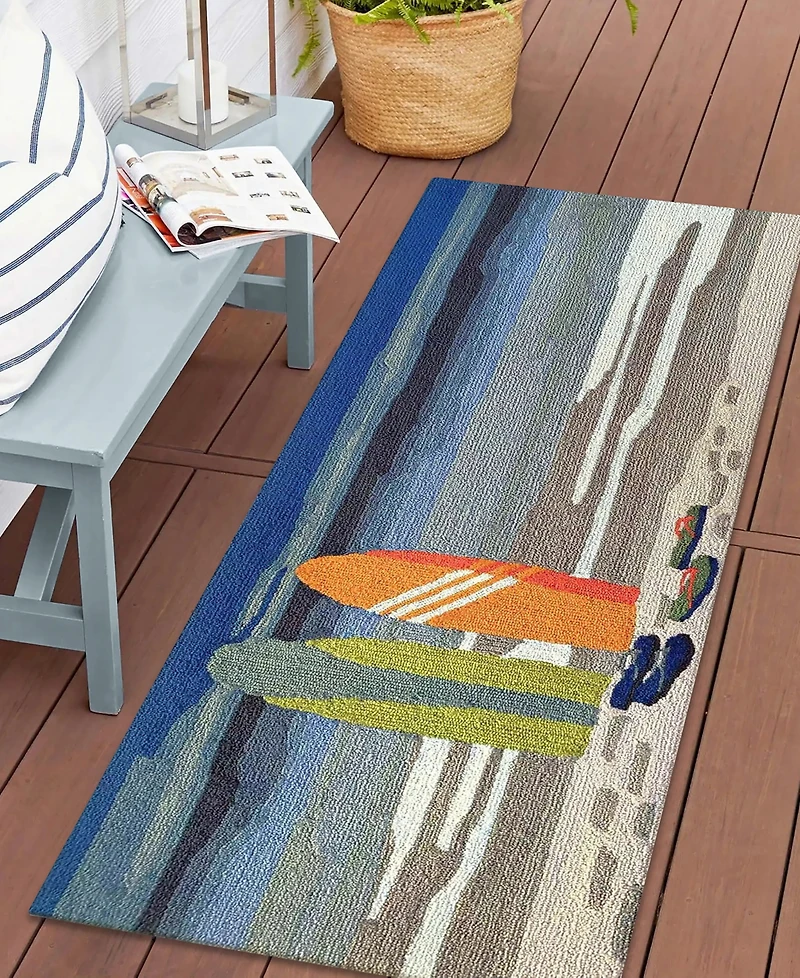 Liora Manne' Frontporch Surf Break 2'x5' Runner Area Rug