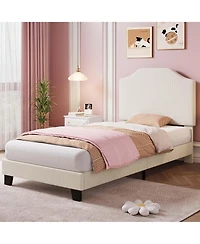 gaomon Twin Size Velvet Bed Frame