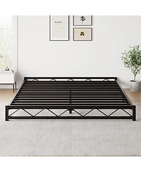 gaomon Queen Size Metal Platform Bed Frame,Low Bed Frame with Steel Slat Support, Mattress Foundation, No Box Spring Needed