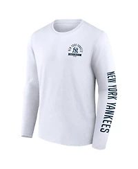 Fanatics Men's White New York Yankees Press Box Long Sleeve T-Shirt