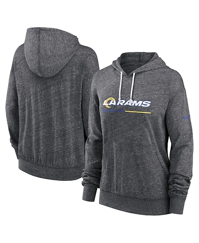 Nike Women's Heather Charcoal Los Angeles Rams Team Spirit Gym Vintage Lightweight Hoodie Top