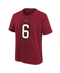 Nike Men's Baker Mayfield Red Tampa Bay Buccaneers Player Name Number T-Shirt