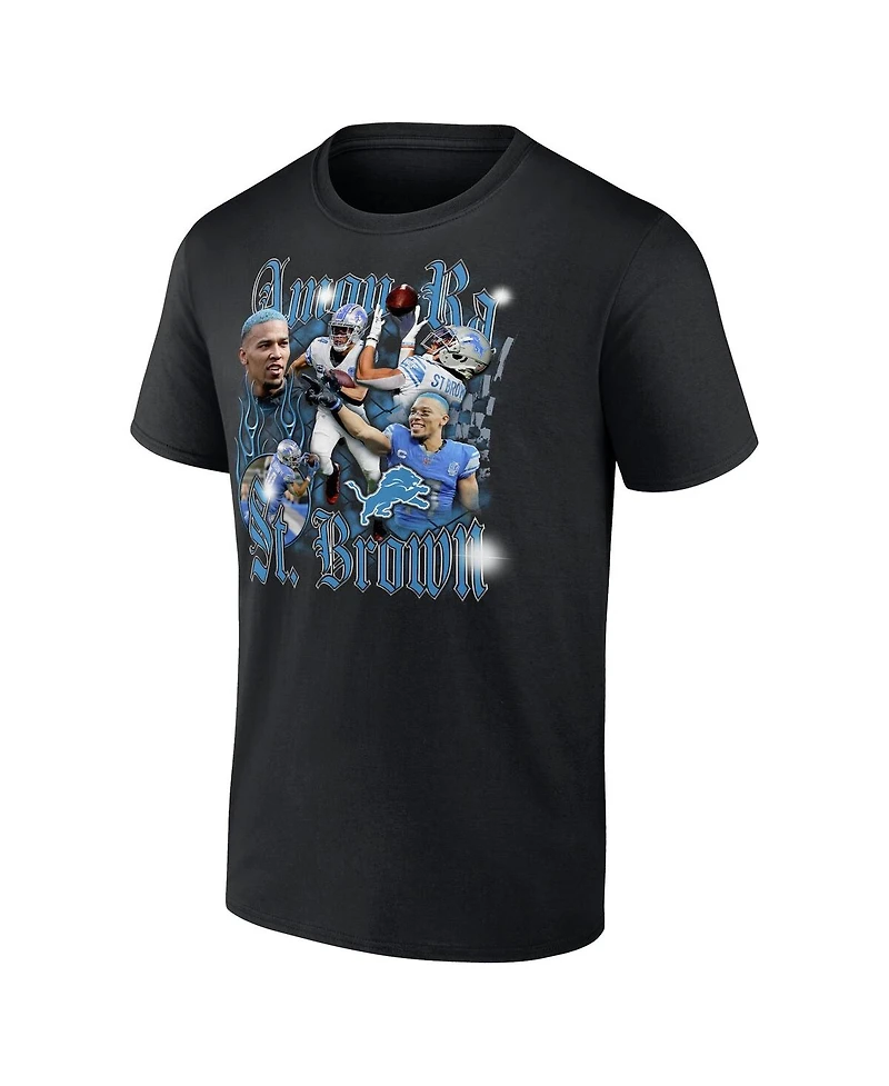Fanatics Men's Amon-Ra St. Brown Black Detroit Lions Notorious Player Graphic T-Shirt