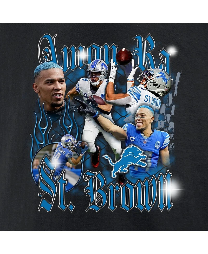 Fanatics Men's Amon-Ra St. Brown Black Detroit Lions Notorious Player Graphic T-Shirt