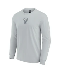 Fanatics Men's Gray Milwaukee Bucks Elements Strive Long Sleeve T-Shirt