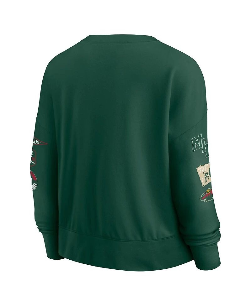 Fanatics Women's Green Minnesota Wild Go Team Pullover Sweatshirt