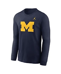 Jordan Men's Navy Michigan Wolverines Primary Logo Long Sleeve T-Shirt