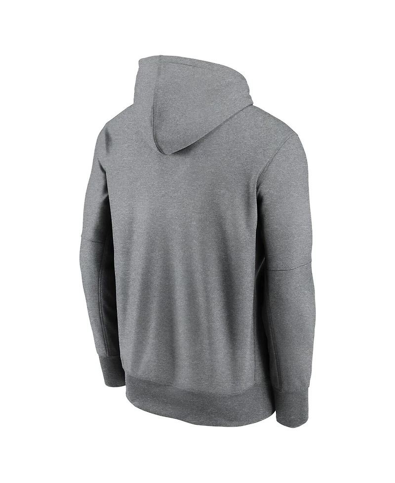 Jordan Men's Heather Gray Michigan Wolverines Primetime Endzone Performance Pullover Hoodie
