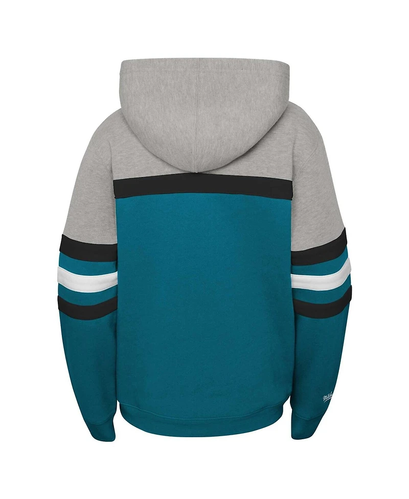 Mitchell & Ness Big Boys and Girls Teal San Jose Sharks Head Coach Pullover Hoodie