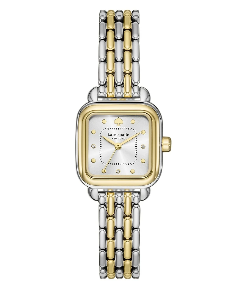 Kate Spade New York Women's Gracie Square Three-Hand Two-Tone Stainless Steel Watch, 25mm