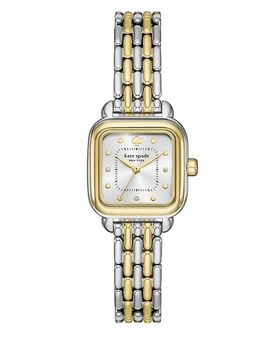 Kate Spade New York Women's Gracie Square Three-Hand Two-Tone Stainless Steel Watch, 25mm