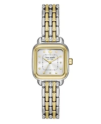 Kate Spade New York Women's Gracie Square Three-Hand Two-Tone Stainless Steel Watch, 25mm