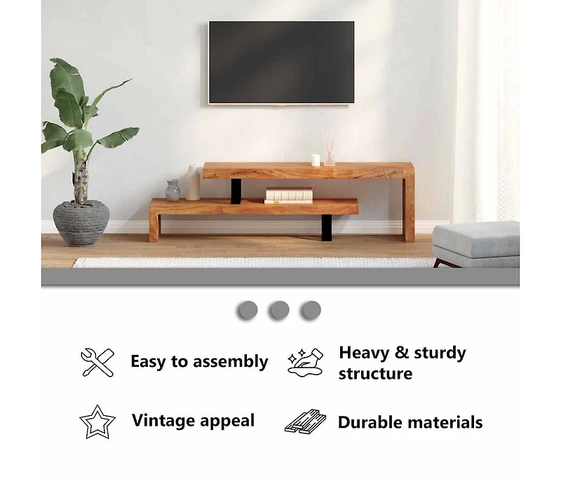 Tv Stand Solid Acacia Wood