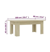 Coffee Table Sonoma Oak 39.4"x23.6"x16.5" Engineered Wood