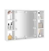 Mirror Cabinet with Led White 29.9"x5.9"x21.7"