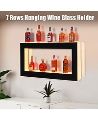 gaomon Acrylic Lde Wine Cabinet - Led Wine Display Rack, Remote Control, App-Controlled, Modern Design, 48-Inch 2-Tier