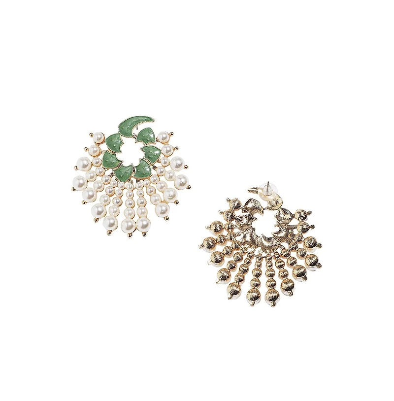 Circular Pearl Drop Earrings