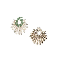 Circular Pearl Drop Earrings