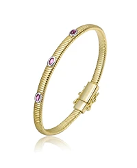 14K Gold Plated with Clear, Green, Red