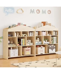 gaomon Toy Storage Organizer Kids Bookshelf with 9 Storage Cubbies Dollhouse Bookcase