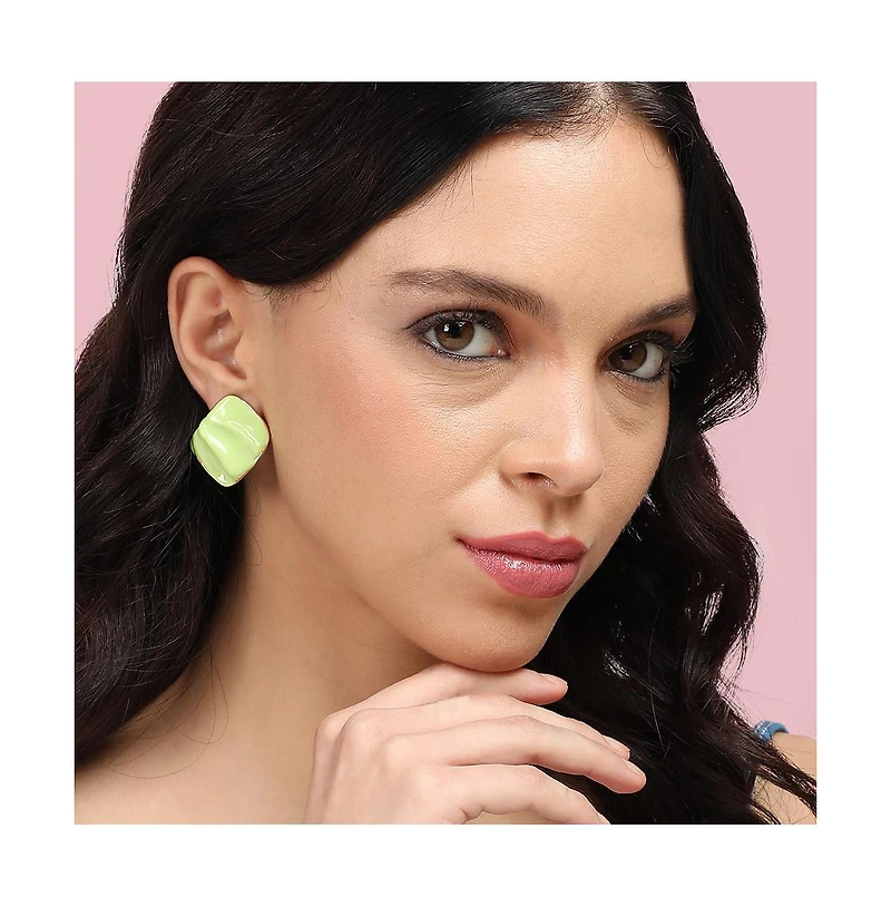 Textured Enamel Stud Earrings