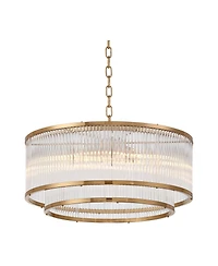 Possini Euro Design Warren 20" Modern Pendant Ceiling Light Fixture Dining Room Over Table Drum 6-Light Golden Bronze Finish
