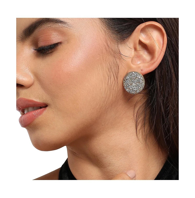 Embellished Cluster Circular Stud Earrings