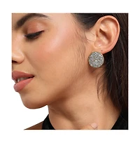 Embellished Cluster Circular Stud Earrings