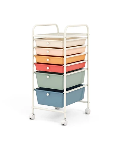 6 Drawer Rolling Storage Cart Scrapbook Paper Office Organizer