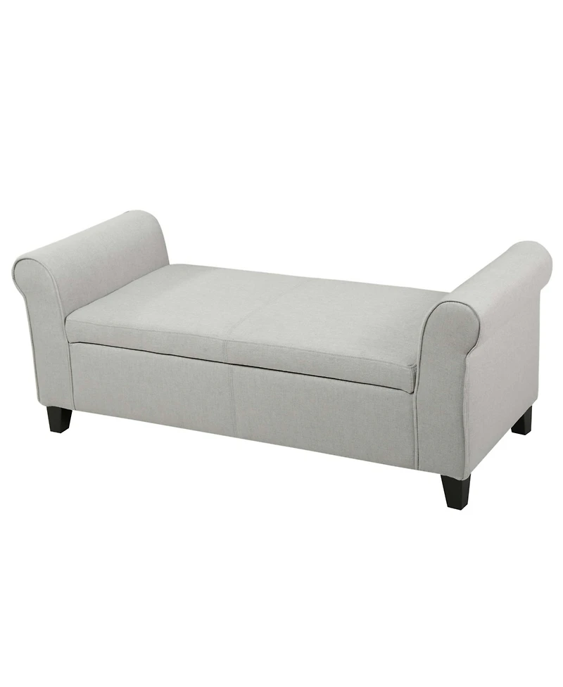 50” Armed Storage Bench,Upholstered Ottoman for Bedroom,Living Room, or Entryway-The Pop Home