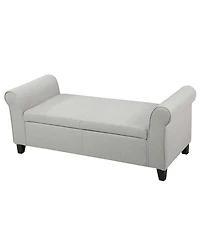 50” Armed Storage Bench,Upholstered Ottoman for Bedroom,Living Room, or Entryway-The Pop Home