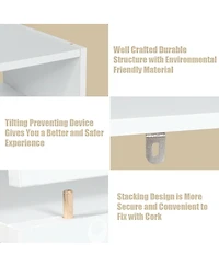 Gouun 3 Pieces 31-Inch Stackable Multi-Shape Shoe Rack