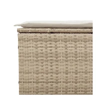 vidaXL 3 Piece Patio Sofa Set with Cushions Beige Poly Rattan