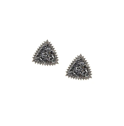 Crystal Cluster Triangle Stud Earrings