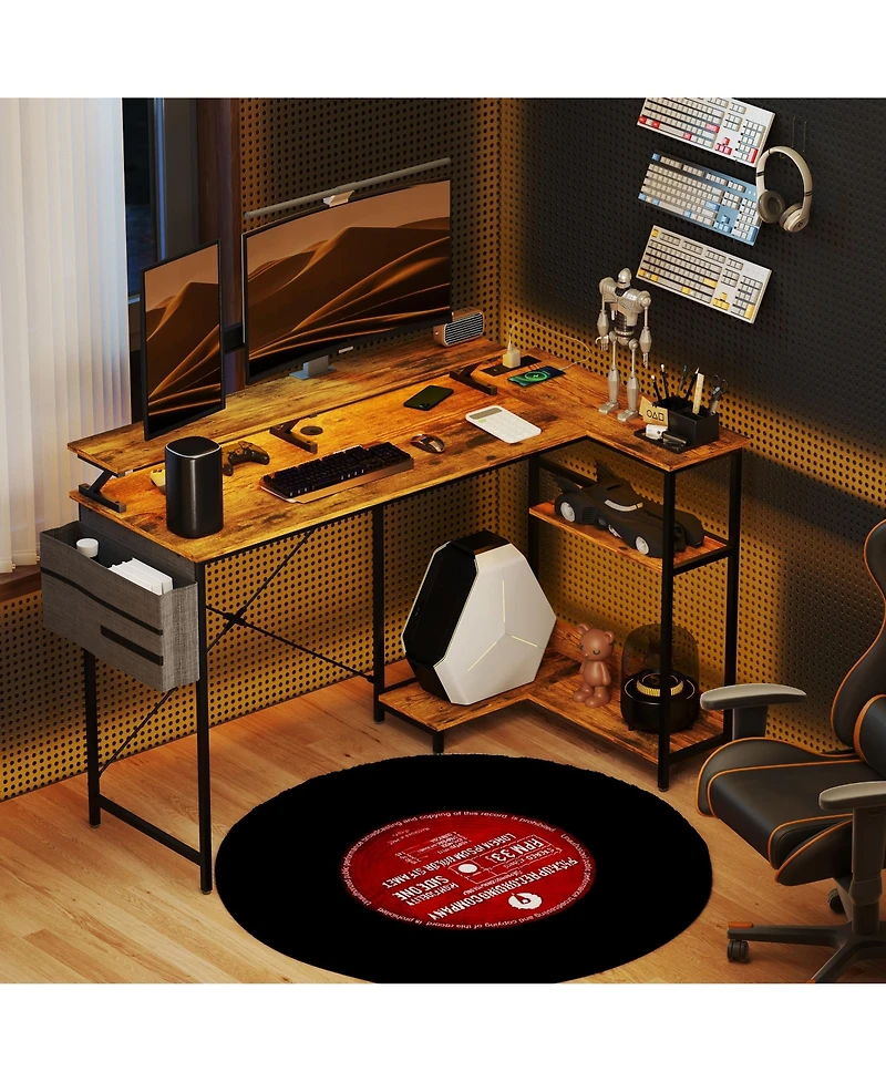 Homcom 58" Reversible L Shaped Desk, Corner Computer Desk,