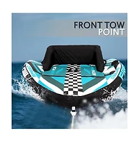 SereneLife Inflatable Towable Tube With Front Tow Point & Stabilizer Walls - 2-Person Capacity