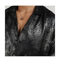 Men's Midnight Black & Chalice Silver Metallic Ombre Shirt