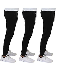 Galaxy By Harvic Men's Pro Star Slim Fit Fleece Lined Joggers-3 Pack