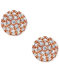 Diamond Small Fireball Stud Earrings (3/8 ct. t.w.) in 10k Rose Gold