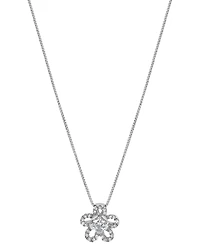 Diamond Flower 18" Pendant Necklace (1/4 ct. t.w.) in 10k White Gold