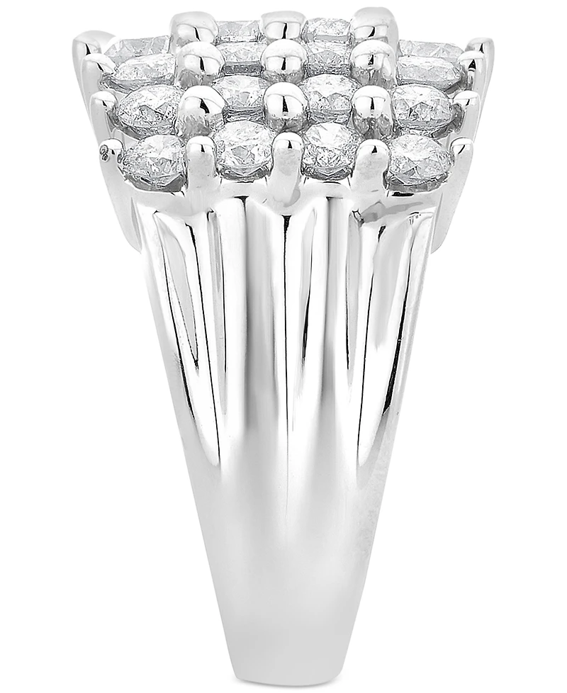 Diamond Four Row Statement Ring (3 ct. t.w.) in 14k White Gold