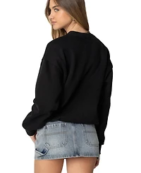 Edikted Womens La Plaid Sweatshirt