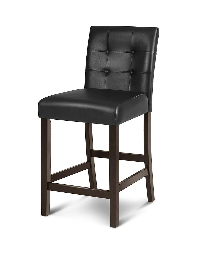 Gymax Set of 2 Bar Stools 25inch Counter Height Barstool Pub Chair Rubber Wood Black