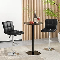 Gymax Set of 4 Pu Leather Bar Stool Swivel Bar Chair w/ Adjustable Height