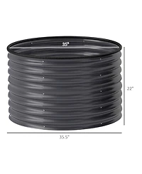 Outsunny Raised Garden Beds, Set of 2 Galvanized Planter Boxes