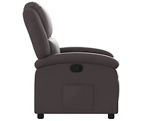 Recliner Chair Dark Brown Real Leather